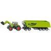Siku Traktor s p ným nakladačom a prívesom červená 1:50 Siku Traktor s p ným nakladačom a prívesom červená 1:50