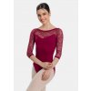 So Danca trikot s čipkou, 3/4 rukávy SL109 burgundy