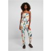 Urban Classics Women's viscose bandeau white, sand and fruit jumpsuit šedý Urban Classics Women's viscose bandeau white, sand and fruit jumpsuit šedý