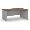 Ergonomický kancelársky písací stôl PRIMO GRAY, 160x120 cm, pravý, sivá/orech Ergonomický kancelársky písací stôl PRIMO GRAY, 160x120 cm, pravý, sivá/orech