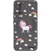 Picasee silikónový čierny obal pre Honor 70 - Unicorn hviezdne nebo Picasee silikónový čierny obal pre Honor 70 - Unicorn hviezdne nebo