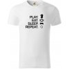 Eat sleep play - šach - Tričko z organickej bavlny - 2XL ( Biela ) Eat sleep play - šach - Tričko z organickej bavlny - 2XL ( Biela )