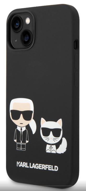 Púzdro Karl Lagerfeld and Choupette Liquid Silicone iPhone 14 Plus čierne