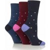 Gentle Grip dámske 3 páry módne ponožky ECLIPSE DOTS lem bez gumičiek