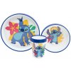 Protišmyková sada plastového riadu s kelímkom Stitch Protišmyková sada plastového riadu s kelímkom Stitch