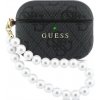 Guess PU 4G Classic Logo Pearl Strap Púzdro pre AirPods 3 Pro čierne 57983128157 Guess PU 4G Classic Logo Pearl Strap Púzdro pre AirPods 3 Pro čierne 57983128157