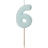 PartyDeco Narodeninová sviečka 6 svetlo modrá PartyDeco Narodeninová sviečka 6 svetlo modrá