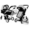 mamido Kočík pre bábiky Alice 2v1 čierno-biely mamido Kočík pre bábiky Alice 2v1 čierno-biely