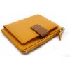 Žltá malá dámska kožená peňaženka so zápinkou Méline