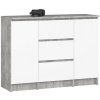 Komoda K100 2D 3SZ betón / biela Komoda K100 2D 3SZ betón / biela