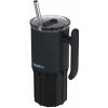 Quokka Umi Termohrnek z nerezové oceli s brčkem a silikonovým dnem 720 ml černý
