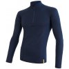 Sensor merino DF pánske tričko dl. rukáv zip deep blue