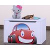 Detská komoda na hračky - auto biela Detská komoda na hračky - auto biela