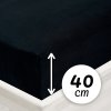 Jersey napínacie prestieradlo na extra vysoký matrac JR-030 Čierne 180 x 200 - výška 40 cm Jersey napínacie prestieradlo na extra vysoký matrac JR-030 Čierne 180 x 200 - výška 40 cm