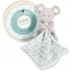 Doudou et Compagnie Paris plyšová myška s dečkou z BIO bavlny 15 cm zeleno bílá Doudou et Compagnie Paris plyšová myška s dečkou z BIO bavlny 15 cm zeleno bílá