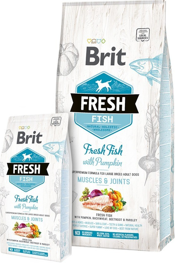 Brit Fresh Adult Large ryba s tekvicou 12 kg