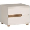 Nočný stolík biely LYNATE TYP 96, biela/biely lesk/dub truflowy Nočný stolík biely LYNATE TYP 96, biela/biely lesk/dub truflowy