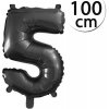 FUN RAG 5Black-215159 Héliový balón fóliový číslo 5 čierna 100 cm, 1 ks FUN RAG 5Black-215159 Héliový balón fóliový číslo 5 čierna 100 cm, 1 ks