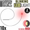 Green Stuff World LED dióda blikajúca červená 2 mm 10 ks