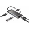 Natec Fowler Plus HUB adaptér 8v1, USB3.0 3X, HDMI 4K, USB-C PD, RJ45, SD, microSD NMP-1690