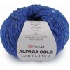 Pletacia priadza Alpaca Gold s flitrami 50 g - (9309) modrá kráľovská Pletacia priadza Alpaca Gold s flitrami 50 g - (9309) modrá kráľovská