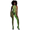 Ouch! Glow in the Dark Bodystocking with Halterneck Neon Green