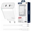 Rýchla 45W Nabíjačka 2 x USB-C QC s Lightning káblom pre iPhone Rýchla 45W Nabíjačka 2 x USB-C QC s Lightning káblom pre iPhone