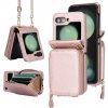 Multifunkčné peňaženkové puzdro Lanyard Card na Samsung Galaxy Z Flip 6 5G - Ružová Multifunkčné peňaženkové puzdro Lanyard Card na Samsung Galaxy Z Flip 6 5G - Ružová
