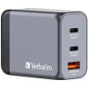 Verbatim, GaN cestovná nabíjačka do siete USB 3.0, USB C, šedá, 65 W, vymeniteľné vidlice C,G,A Verbatim, GaN cestovná nabíjačka do siete USB 3.0, USB C, šedá, 65 W, vymeniteľné vidlice C,G,A