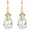 Šperky eshop - Náušnice zo žltého 14K zlata - malý kvietok a číra zirkónová slza S2GG107.15 Šperky eshop - Náušnice zo žltého 14K zlata - malý kvietok a číra zirkónová slza S2GG107.15