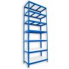 Kovový regál do domácnosti Biedrax 50 x 120 x 210 cm, modrý - 7 políc biele lamino 12mm Kovový regál do domácnosti Biedrax 50 x 120 x 210 cm, modrý - 7 políc biele lamino 12mm