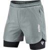 A RDX T16 COMPRESSION MMA SHORTS 2V1 sivá čierna biela