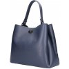 Made In Italy kožená kabelka do ruky 232 tmavomodrá