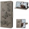 Peňaženkové kožené puzdro EMBOSSED na Xiaomi 12T / 12T Pro – Šedá Peňaženkové kožené puzdro EMBOSSED na Xiaomi 12T / 12T Pro – Šedá
