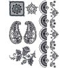 Čierne kvetinové motívy - henna dočasné tetovanie Čierne kvetinové motívy - henna dočasné tetovanie