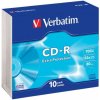 CD-R disk, 700 MB, 52x, 10 ks, tenký obal, VERBATIM CD-R disk, 700 MB, 52x, 10 ks, tenký obal, VERBATIM