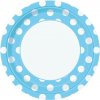 Papierové taniere svetlomodré bodkované 22cm 8ks Papierové taniere svetlomodré bodkované 22cm 8ks
