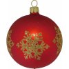 ORNEX Vianočná ozdoba sklenená guľa so zlatými vločkami červená, 8 cm ORNEX Vianočná ozdoba sklenená guľa so zlatými vločkami červená, 8 cm