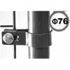 Antracit Metal príchytka bránky/brány s guľatým stĺpikom 76 mm Antracit Metal príchytka bránky/brány s guľatým stĺpikom 76 mm