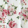Dekoračná látka White - Caraibi - Ružové ruže