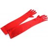 Dlhé spoločenské rukavice saténové červená