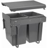 Interex design Výsuvný odpadkový kôš PLUTO 400 mm s uchytením na dvierka - 2x20L / Antracit Interex design Výsuvný odpadkový kôš PLUTO 400 mm s uchytením na dvierka - 2x20L / Antracit