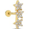 Lillian Vassago Zlatý piercing labreta zdobená hviezdami so zirkónmi LLV92-GPI131LB Lillian Vassago Zlatý piercing labreta zdobená hviezdami so zirkónmi LLV92-GPI131LB
