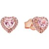 Pandora Pozlátené náušnice Ružové srdiečko Rose Timeless 288427C02 Pandora Pozlátené náušnice Ružové srdiečko Rose Timeless 288427C02