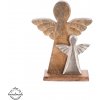 Anjel z mangového dreva s kovovým detailom 32,5 cm Anjel z mangového dreva s kovovým detailom 32,5 cm