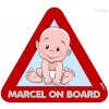 Nálepka na auto - s reflexným textom - chlapček Marcel Nálepka na auto - s reflexným textom - chlapček Marcel