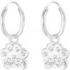 Detské strieborné náušnice Krúžky Labky číry krištáľ Detské strieborné náušnice Krúžky Labky číry krištáľ