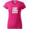 Handel Tričko Eat Sleep Gym Repeat purpurová