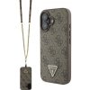 Guess PU 4G Strass Triangle Metal Logo Zadní Kryt + Crossbody Popruh pro iPhone 16 Brown GUHCP16SP4TDSCPW Guess PU 4G Strass Triangle Metal Logo Zadní Kryt + Crossbody Popruh pro iPhone 16 Brown GUHCP16SP4TDSCPW