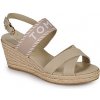 Tommy Hilfiger Sandále SEASONAL WEBBING MID WEDGE Béžová Tommy Hilfiger Sandále SEASONAL WEBBING MID WEDGE Béžová